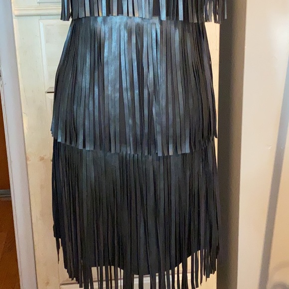 LIU JO FRINGED BLACK DRESS - 42 Italian US Small Excellent condition - Picture 6 of 12